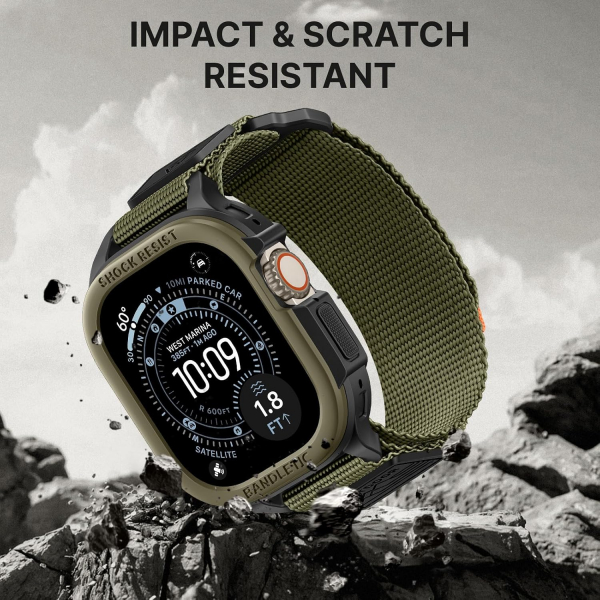 Bandletic Apple Watch Ultra 49mm Rugged Kay�� (Large)-Army Green