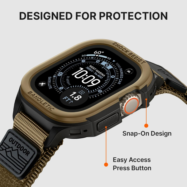 Bandletic Apple Watch Ultra 49mm Rugged Kay�� (Large)-Desert/Yellow