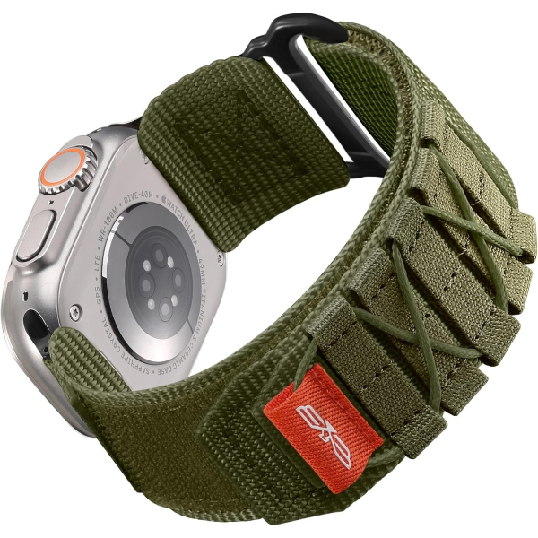 Bandletic Apple Watch Ultra Tactical Naylon Kay�� 49mm-Army Green