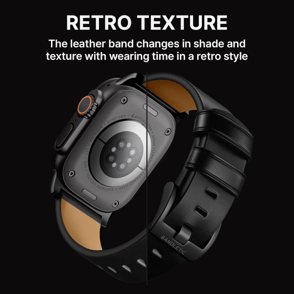 Bandletic Apple Watch Ultra 3 Hakiki Deri Kay��-Black
