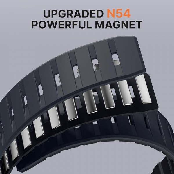 Bandletic Apple Watch 11 Uyumlu Manyetik Silikon Kay��-Charcoal/Black