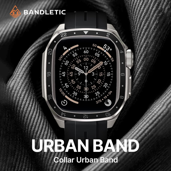Bandletic Apple Watch 9 Metal Koruyucu Kay�� 45mm-Black/Titanium