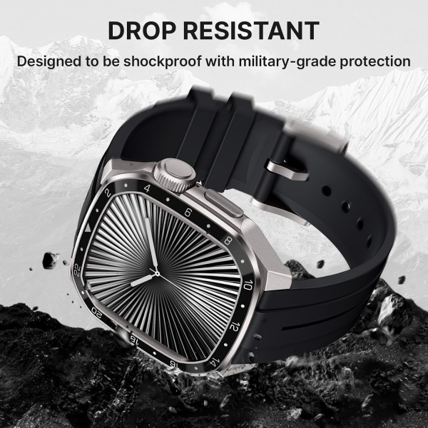 Bandletic Apple Watch 9 Metal Koruyucu Kay�� 45mm-Black/Titanium
