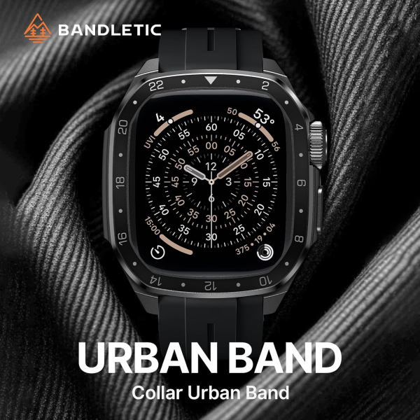 Bandletic Apple Watch 9 Metal Koruyucu Kay�� 45mm-Black/Black
