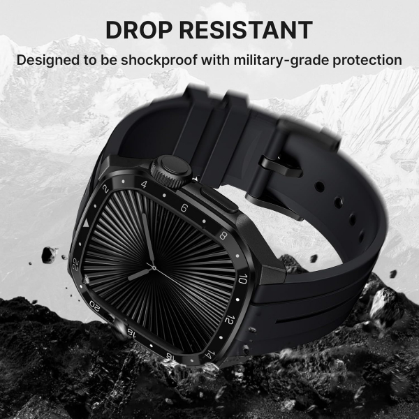 Bandletic Apple Watch 9 Metal Koruyucu Kay�� 45mm-Black/Black