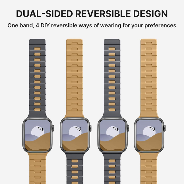 Bandletic �ift Tarafl� Manyetik Silikon Kay�� 49mm-Anthracite Gray/Ochre