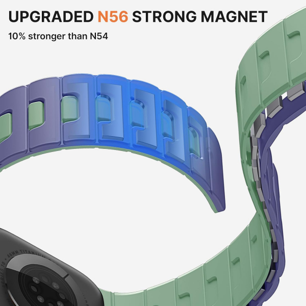 Bandletic �ift Tarafl� Manyetik Silikon Kay�� 49mm-Cyan Blue/Lime