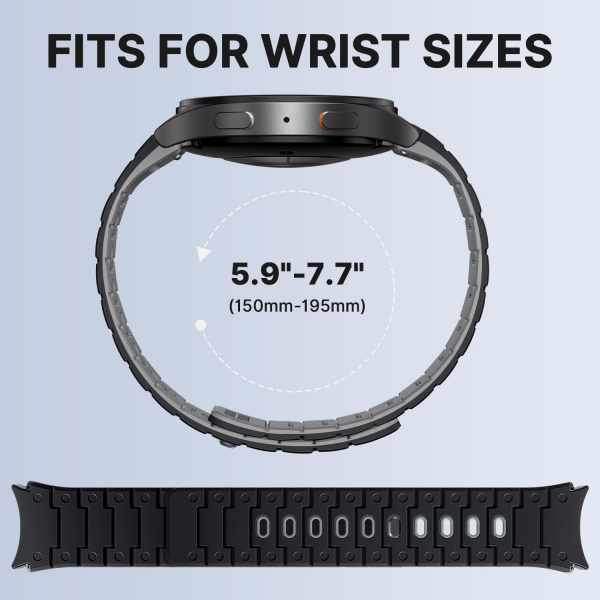 Bandletic Galaxy Watch 20mm Manyetik Silikon Kay��-Black/Gray
