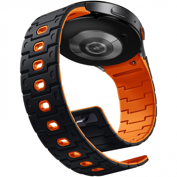 Bandletic Galaxy Watch 20mm Manyetik Silikon Kay��-Black/Orange