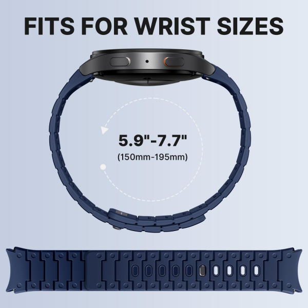 Bandletic Galaxy Watch 20mm Manyetik Silikon Kay��-Navy Blue