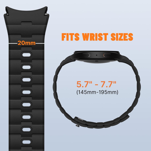 Bandletic Galaxy Watch 7 Manyetik Silikon Kay��-Black