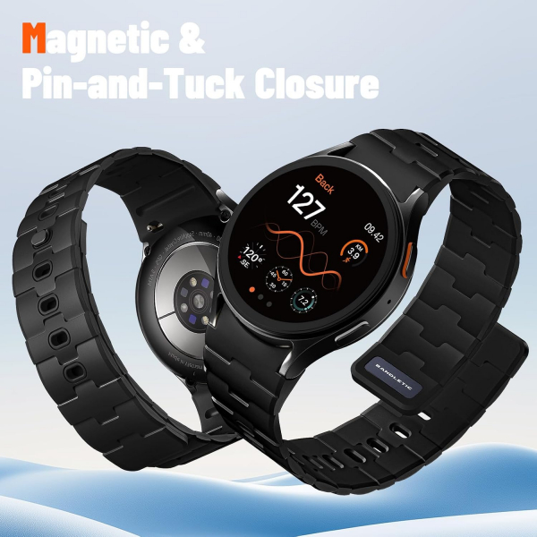 Bandletic Galaxy Watch 7 Manyetik Silikon Kay��-Black