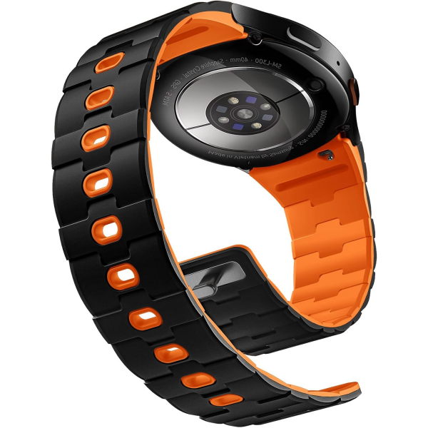 Bandletic Galaxy Watch 7 Manyetik Silikon Kay��-Black/Orange