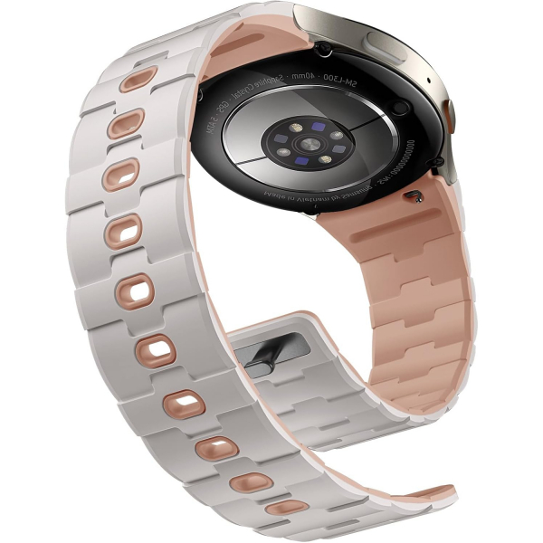 Bandletic Galaxy Watch 7 Manyetik Silikon Kay��-Starlight/Milk Tea