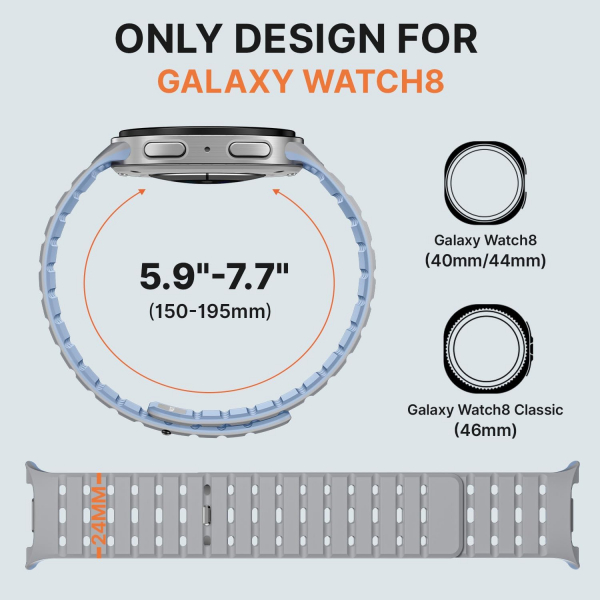 Bandletic Galaxy Watch 8 40mm Kay-Light Gray Blue