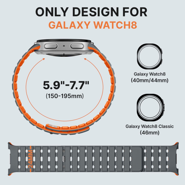 Bandletic Galaxy Watch 8 40mm Kay-Gray Orange