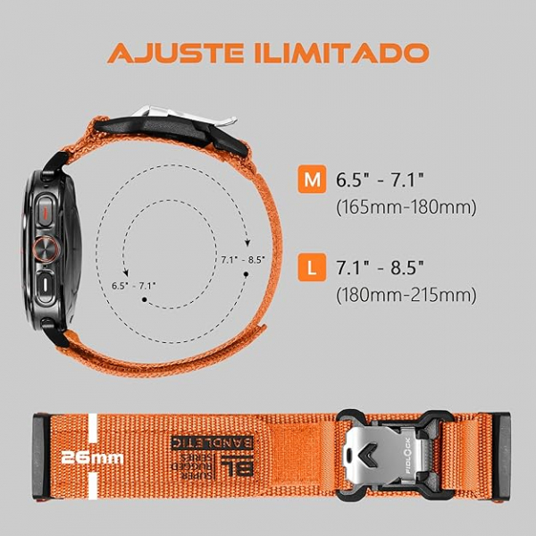 Bandletic Galaxy Watch Ultra 47mm Naylon Kay-Orange