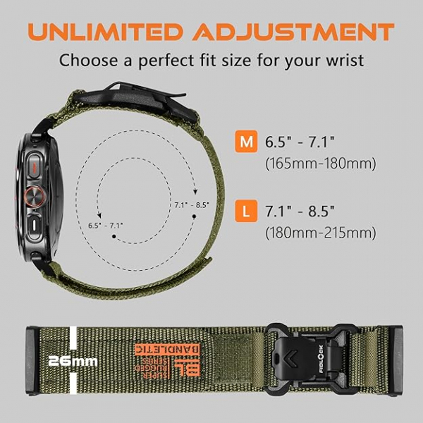 Bandletic Galaxy Watch Ultra 47mm Naylon Kay-ArmyGreen