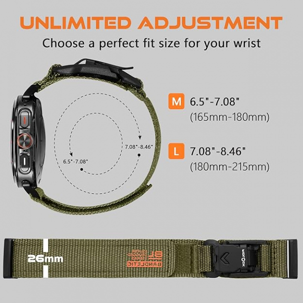 Bandletic Galaxy Watch Ultra 47mm Naylon Kay-ArmyGreen