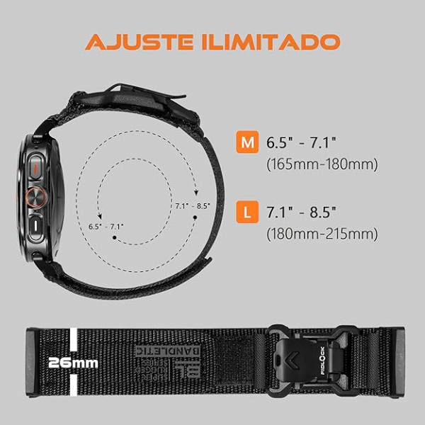 Bandletic Galaxy Watch Ultra 47mm Naylon Kay-Black