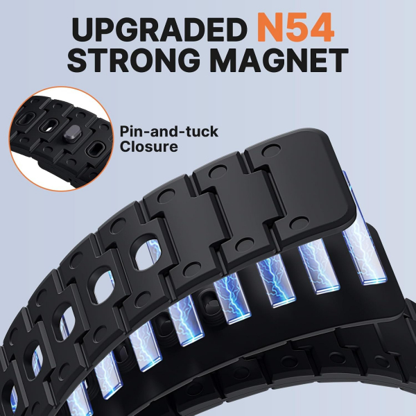 Bandletic Galaxy Watch 9 Uyumlu Manyetik Silikon Kay��-Black