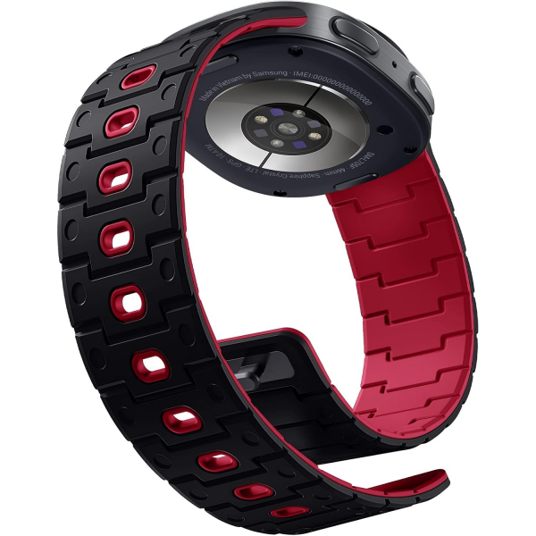 Bandletic Galaxy Watch 9 Uyumlu Manyetik Silikon Kay��-Black/Red