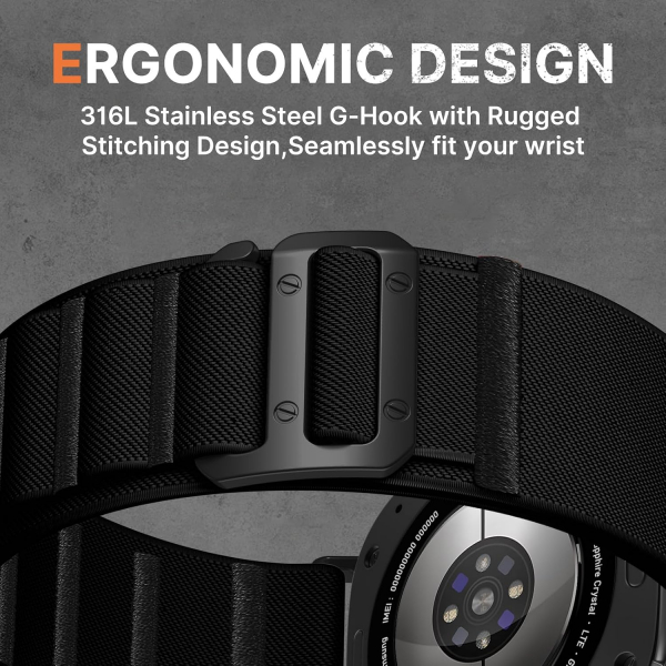 Bandletic Galaxy Watch Ultra 2/1 47mm Naylon Kay��-All Black
