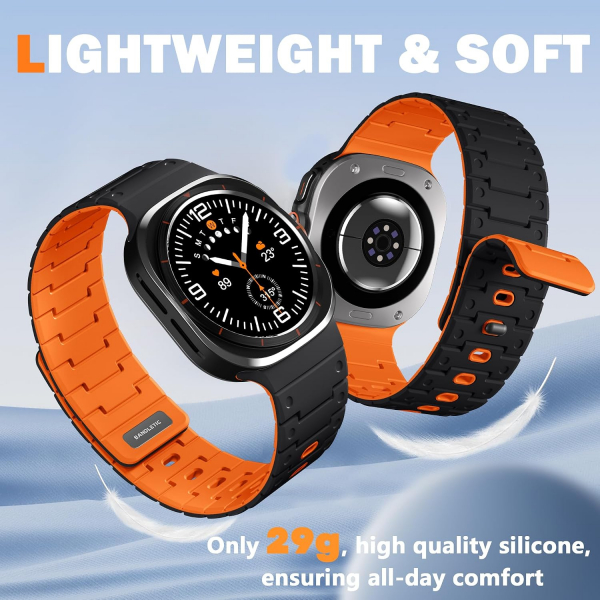 Bandletic Galaxy Watch Ultra 2/1 47mm Silikon Kay��-Black/Orange