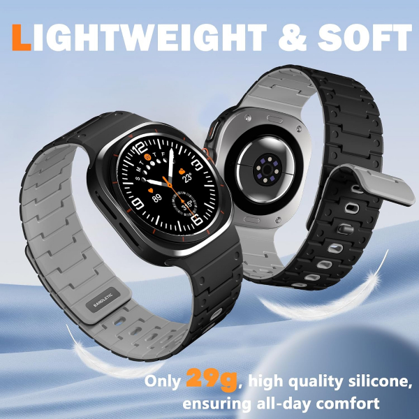 Bandletic Galaxy Watch Ultra 2/1 47mm Silikon Kay��-Black/Gray