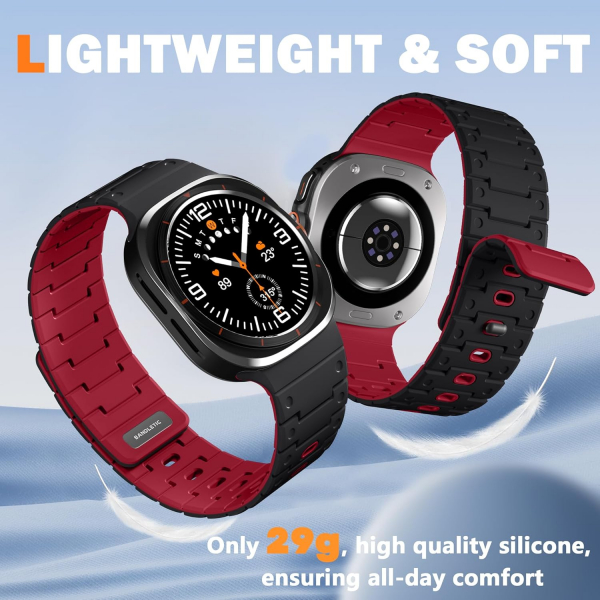 Bandletic Galaxy Watch Ultra 2/1 47mm Silikon Kay��-Black/Red