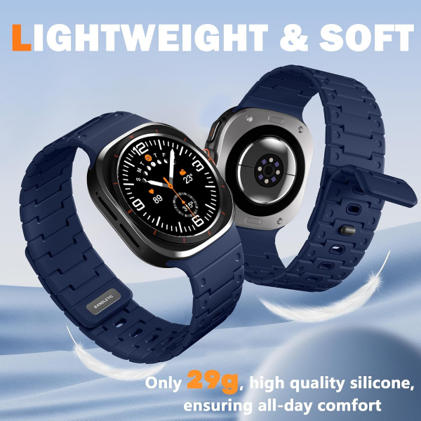 Bandletic Galaxy Watch Ultra 2/1 47mm Silikon Kay��-Navy Blue