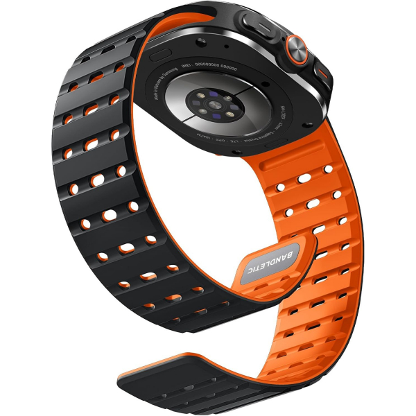 Bandletic Galaxy Watch Ultra 2 Manyetik Silikon Kay��-Black/Orange