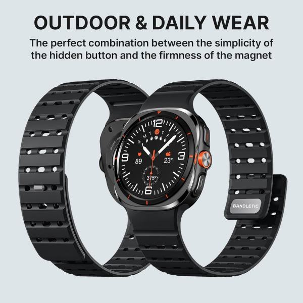 Bandletic Galaxy Watch Ultra 2 Manyetik Silikon Kay��-Black