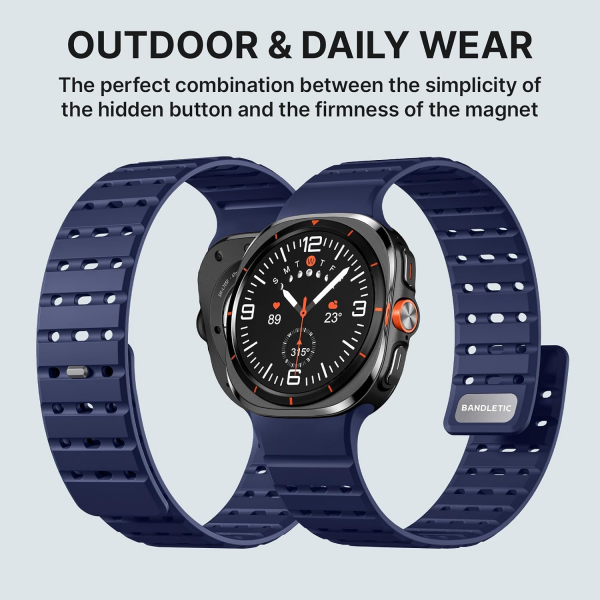 Bandletic Galaxy Watch Ultra 2 Manyetik Silikon Kay��-Navy Blue