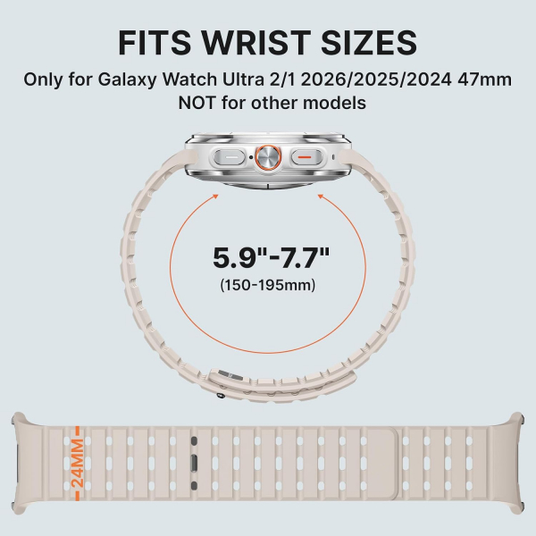 Bandletic Galaxy Watch Ultra 2 Manyetik Silikon Kay��-Starlight