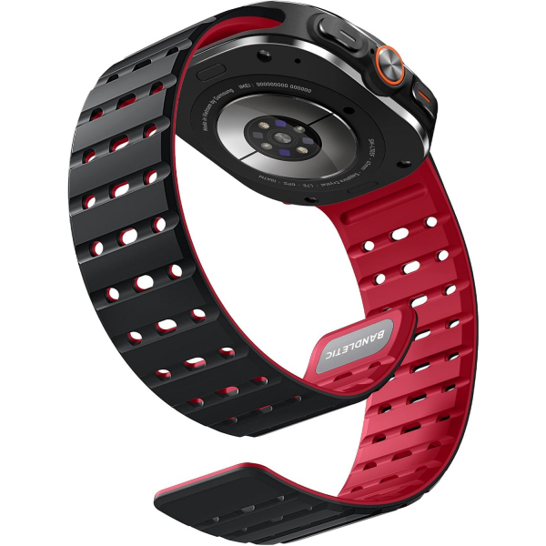 Bandletic Galaxy Watch Ultra 2 Manyetik Silikon Kay��-Black/Red
