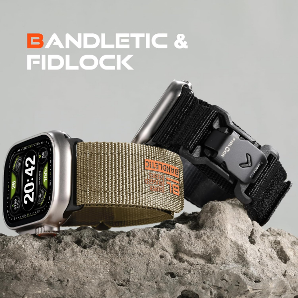 Bandletic Manyetik ��kart�labilir Naylon Kay�� 49mm (M)-Khaki