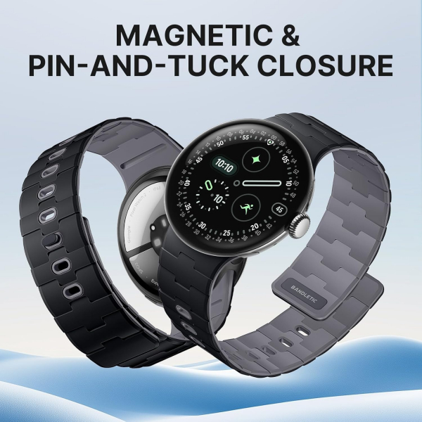 Bandletic Google Pixel Watch ile Uyumlu Silikon Kay��-Black/Space Gray