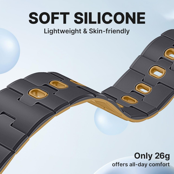Bandletic Google Pixel Watch ile Uyumlu Silikon Kay��-Anthracite Gray/Ochre