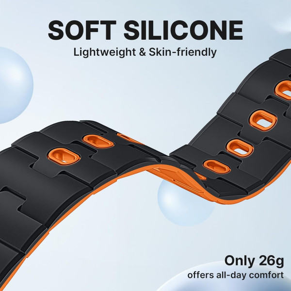 Bandletic Google Pixel Watch ile Uyumlu Silikon Kay��-Black/Orange