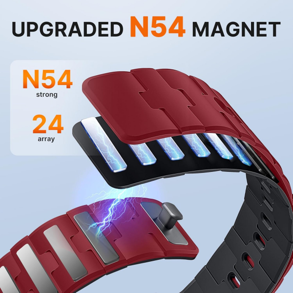 Bandletic Google Pixel Watch ile Uyumlu Silikon Kay��-Red/Black