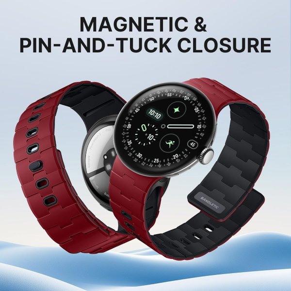 Bandletic Google Pixel Watch ile Uyumlu Silikon Kay��-Red/Black