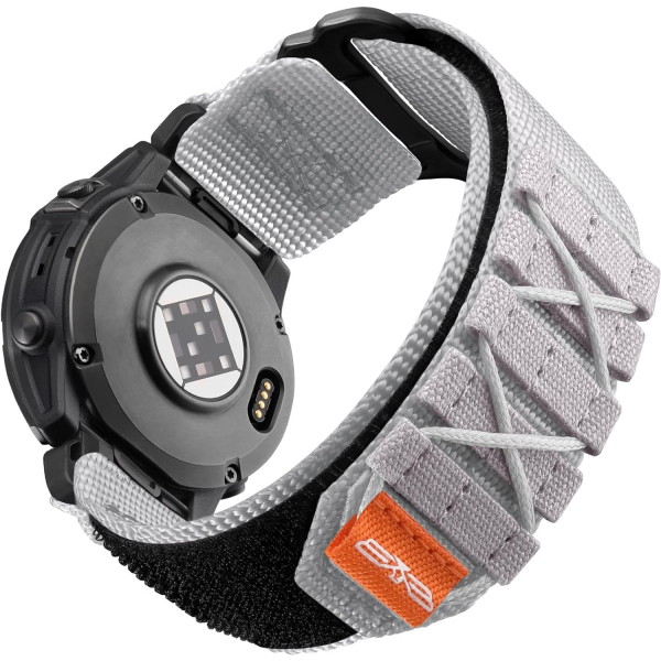 Bandletic Nylon Garmin Fenix 7/6/5 Kay -White Grey