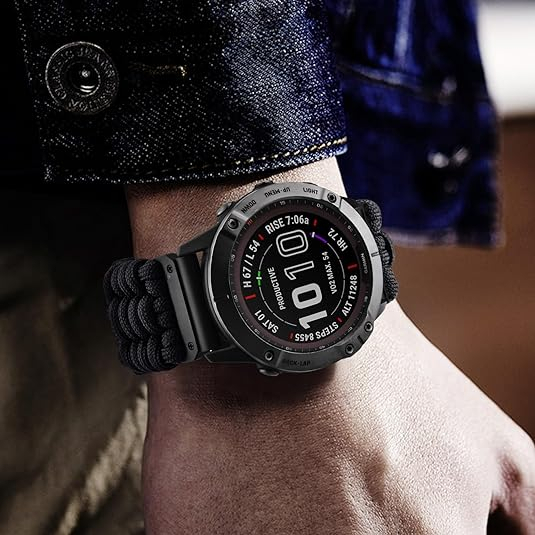 CAGOS Nylon Garmin Fenix 7X/6X/5X Kay -Black