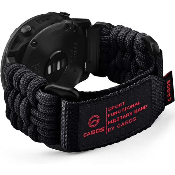CAGOS Nylon Garmin Fenix 7X/6X/5X Kay -Black