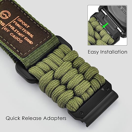 CAGOS Nylon Garmin Fenix 7X/6X/5X Kay -Army Green