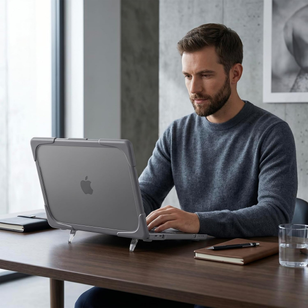 Batianda Standl� MacBook Neo Laptop K�l�f Seti-Grey