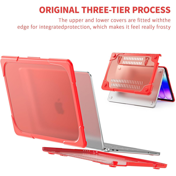 Batianda Standl� MacBook Neo Laptop K�l�f Seti-Red