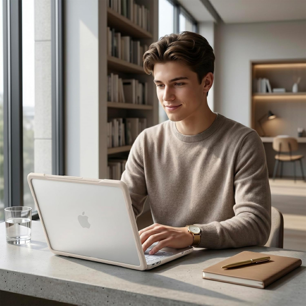 Batianda Ultimate Slim MacBook Neo Laptop K�l�f Seti-Light Beige