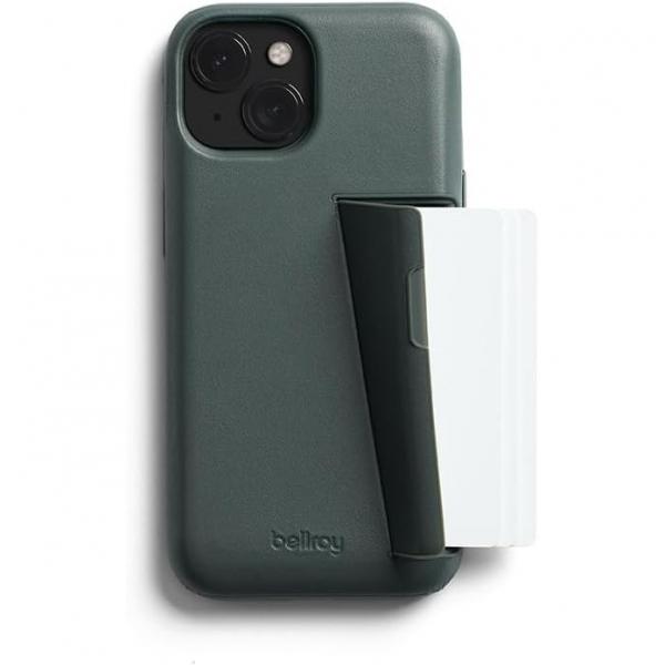 Bellroy Apple iPhone 15 Czdan Deri Klf-Everglade